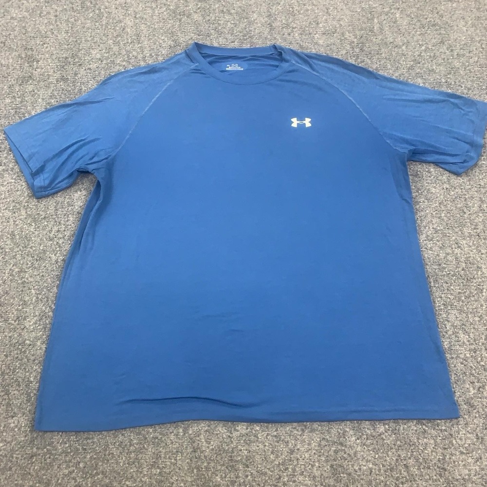 Under Armour HeatGear Shirt Mens XL Blue Short Sleeve Athletic Tee Top Gym